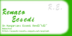 renato ecsedi business card